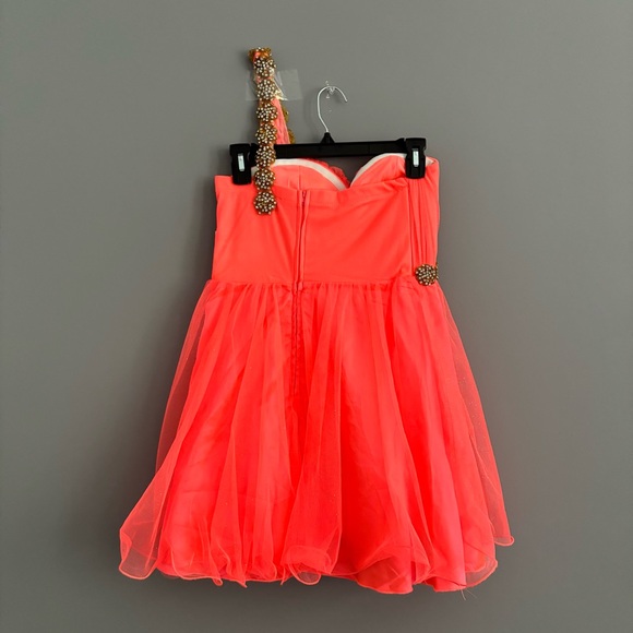 NWT Sequin Hearts Size 9 Pink Sparkly Padded One Shoulder Prom Formal Mini Dress - Picture 5 of 16